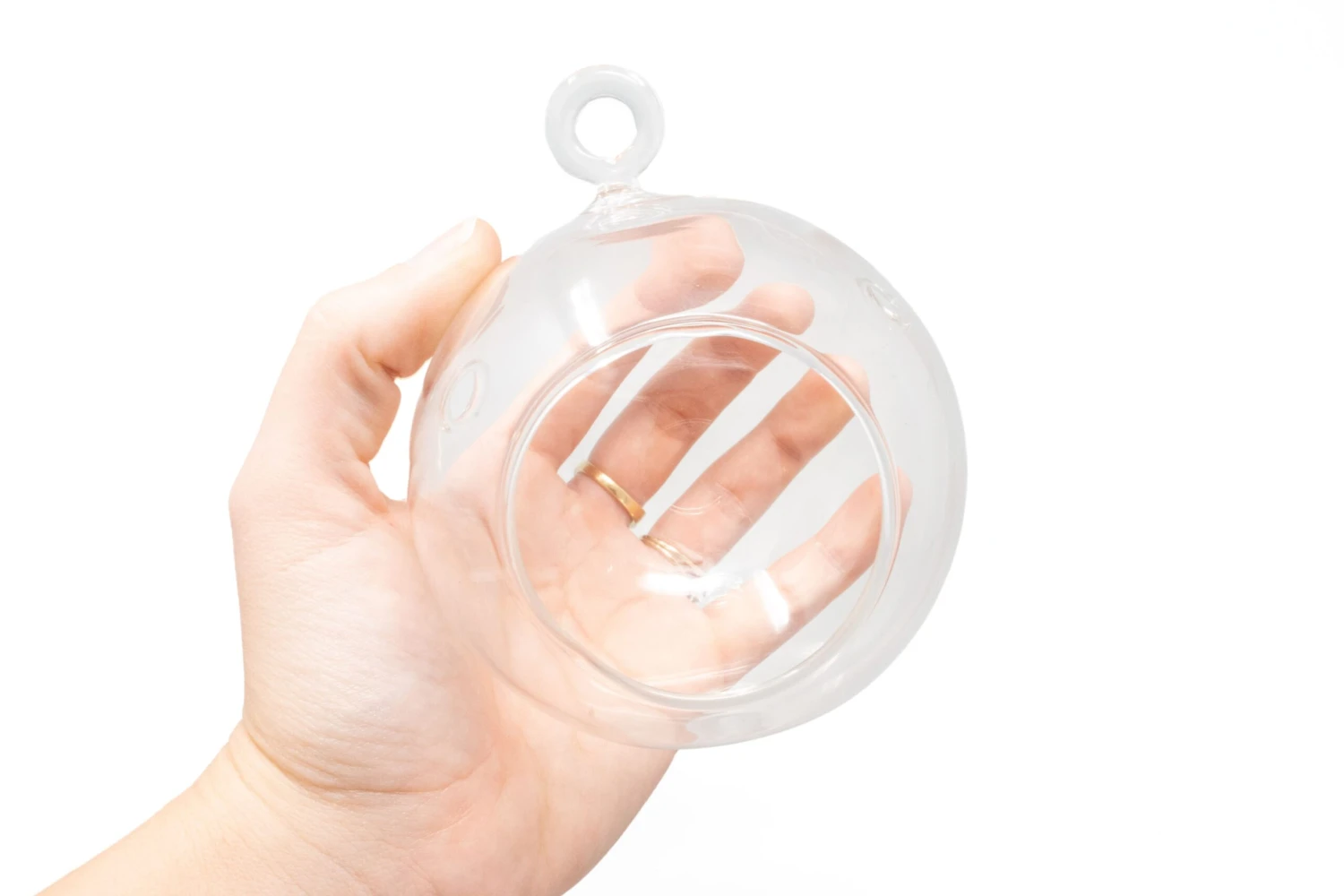 SALE - Set Of 3 Beachy Globe Terrariums With Black Sand 3 SALE - Set Of 3 Beachy Globe Terrariums With Black Sand - Image 3