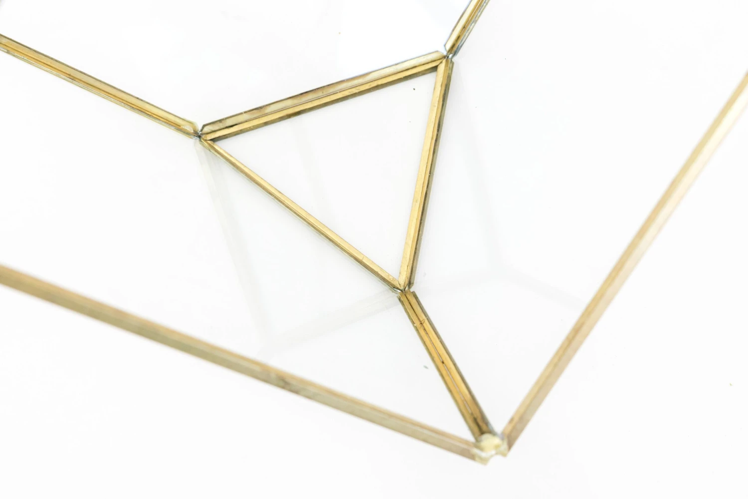 Heptahedron Geometric Glass Terrarium - Gold Metallic Finish - Trendy Holder For Tillandsia Air Plants 5 Heptahedron Geometric Glass Terrarium - Gold Metallic Finish - Trendy Holder For Tillandsia Air Plants - Image 5