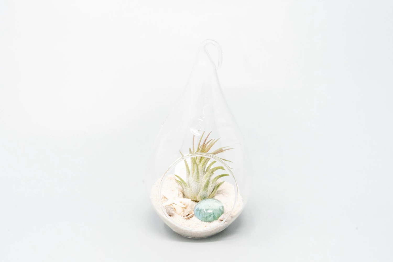 SALE - Set Of 3 Teardrop Beach Terrariums With White Sand 2 SALE - Set Of 3 Teardrop Beach Terrariums With White Sand - Image 2