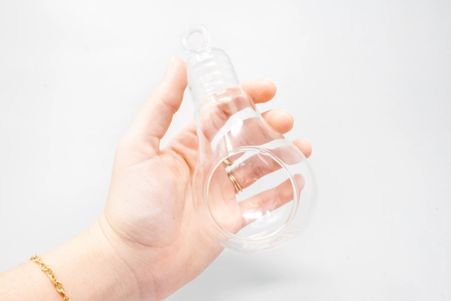 Hanging Light Bulb Terrarium With Crushed White Stones And Tillandsia Air Plant 5 Hanging Light Bulb Terrarium With Crushed White Stones And Tillandsia Air Plant - Image 5